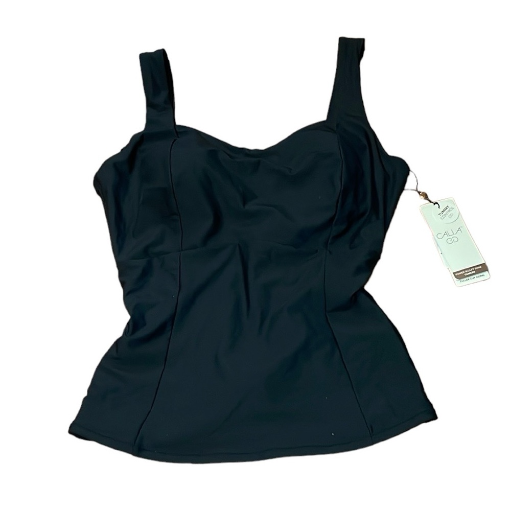 Calia Black Underwire Tankini Top, support swim suit, Large